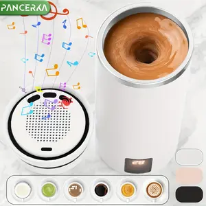 Automatic Stirring Coffee Mug with Bluetooth-compatible Speaker, USB Rechargeable LED Light Smart Coffee Cup, Kitchen Appliances, Drinkware, Travel Mug