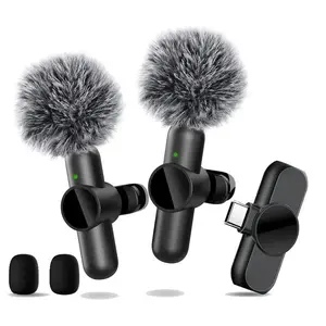 Portable Wireless Lavalier Microphone, Professional Wireless Collar Clip Mic for iPhone & Android Phone, Lapel Mic for Video Recording, Teaching, Interviews, Podcast, Audio, Rechargeable Wireless Mic, USB Streaming Mic