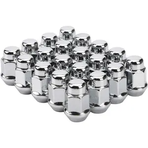 12x1.5 Wheel Lug Nuts, 20PCS Chrome 12mmx1.5 Closed End Bulge Acorn Lug Nut, Cone Seat, 19mm Hex Aftermarket Wheels