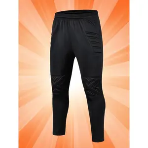 [Men's Soccer Goalkeeper Pants] Breathable Polyester Men's Soccer Goalkeeper Training Pants - Black with Protective Foam, Elastic Waistband, Durable for Sports & Outdoor Activities, Soccer Accessories Quick Dry Athletic Shorts Pockets western cowboy men