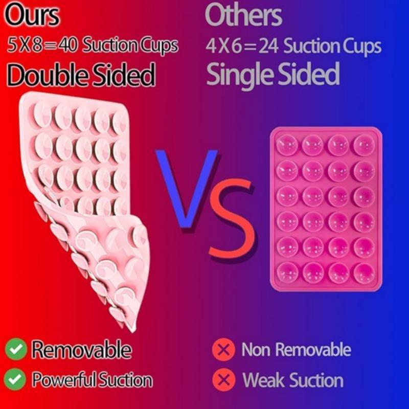 Magnetic Suction Cup Phone Mount | Detachable Suction Phone Grip | Hands-Free MagSafe Suction Mount for Phone Accessories Metal NO-Stick Hot Pink.Phone Accessories for iPhone & Android