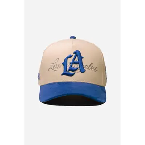 LA Logo A-Frame Snapback | Natural & Royal Blue Suede
