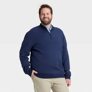 Men’s Big & Tall 1/4 Zip Sweater - Goodfellow & Co Navy Blue XXLT