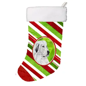 Carolines Treasures  Great Pyrenees Candy Cane Christmas Christmas Stocking- 11 x 8 In.