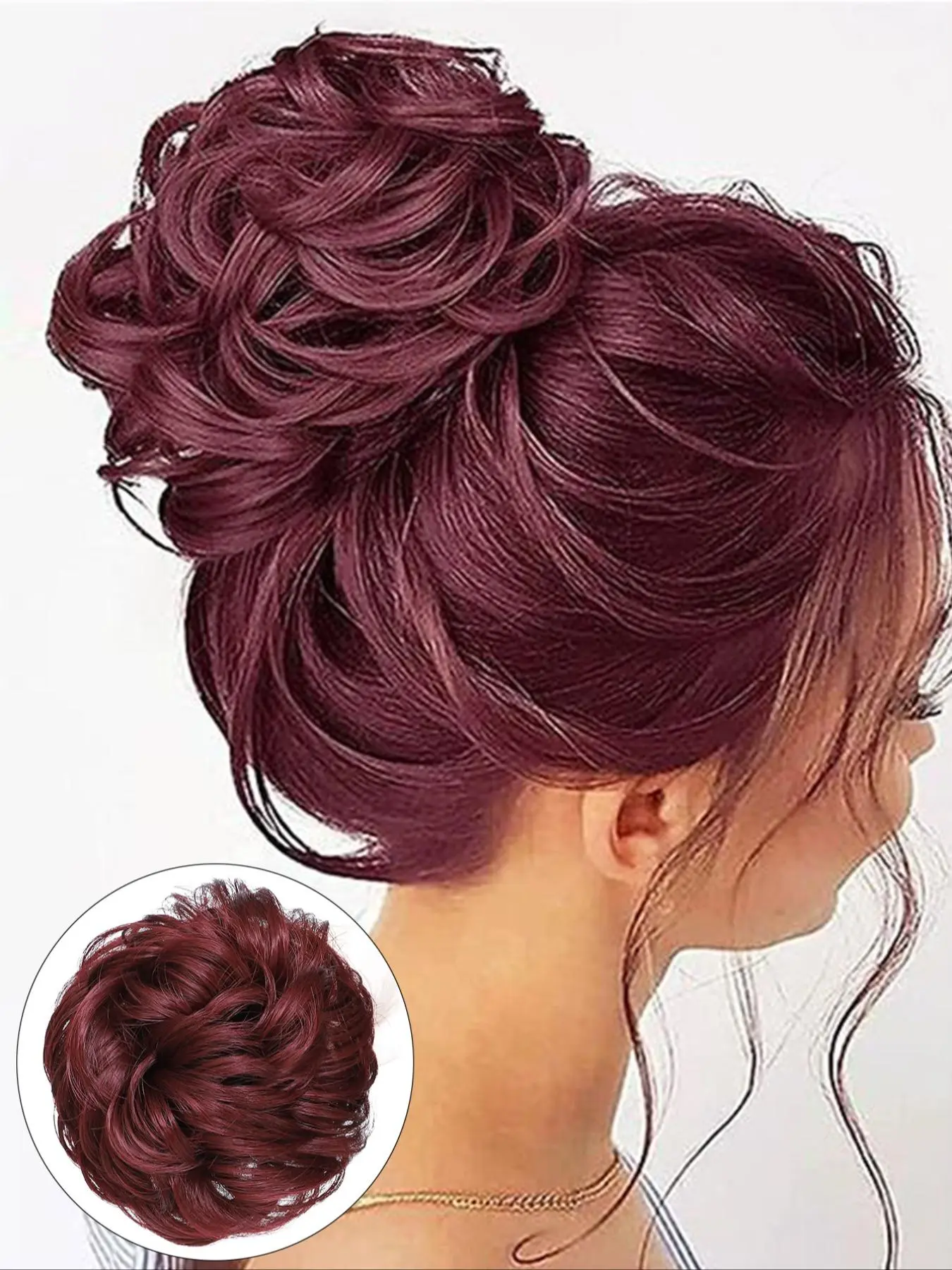 6 Inch Claw Clip Messy Bun Synthetic Soft Hairpieces, Wavy Curly Bun Clip, Synthetic Messy Bun Hair Extensions, Hair Clip, Hair Piece for Women, Synthetic Fiber Hairpieces