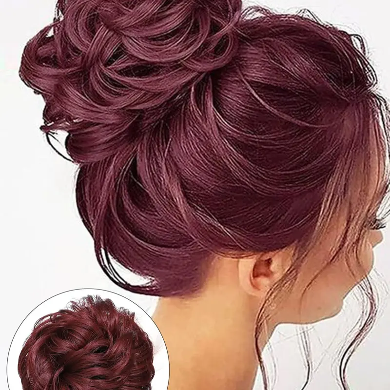 6 Inch Claw Clip Messy Bun Synthetic Soft Hairpieces, Wavy Curly Bun Clip, Synthetic Messy Bun Hair Extensions, Hair Clip, Hair Piece for Women, Synthetic Fiber Hairpieces