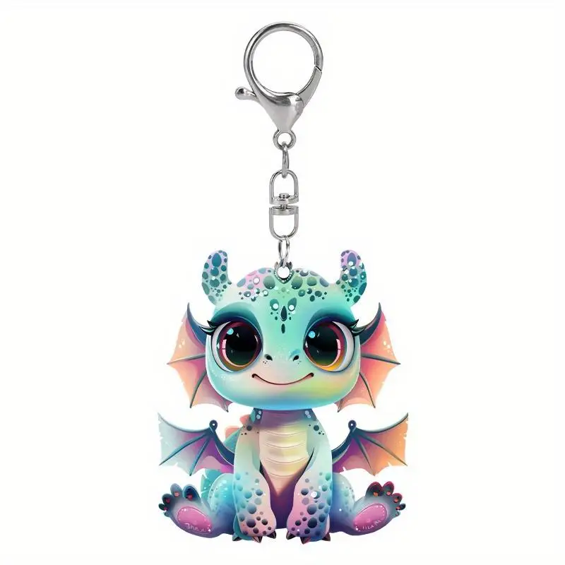 Cute Dragon Design Keychain, Double-sided 2D Alloy Keyring for Keys Bags, Hanging Pendant, Ideal Party Gifts Or Holiday Gifts for Friend, Keychain Lan