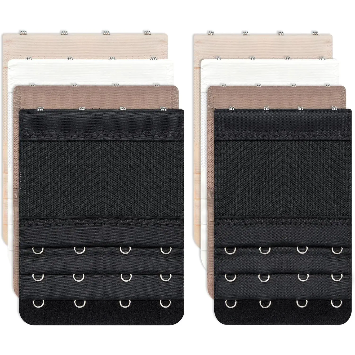 8pcs: Bra Extenders 4 Hooks 1/2 Inch & 4 Hooks 3/4