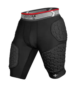 Exxact Sports Elite 5-Pad Adult Football Girdle for Men - Padded Compression Shorts, Mens Girdle Football with Cup Pocket
