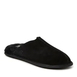 Dearfoams Men's Bradford Genuine Suede Scuff House Slipper - Black Size 10