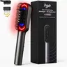 DayIn 3-IN-1 Cordless Electric Scalp Massager - Chrome Silver Adult Hair Accessory, Self Care/Personal Care Gadget, Portable Grooming Brush, Hair Oil Applicator, Waterproof Red Light Deep Clean Comb for Home/Travel (Apply Oil First)