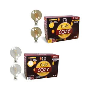 Norb Cozy LED G40 Large Globe Bulb – Warm, Relaxing Light for Wellness (2 Pack)