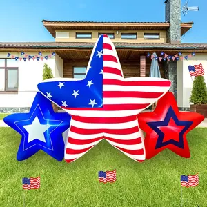 7 FT 4th of July Inflatables Outdoor Decorations, American Stars with Built-in LED Lights Patriotic Independence Day Blow up Decor for Party Indoor Garden Yard Lawn