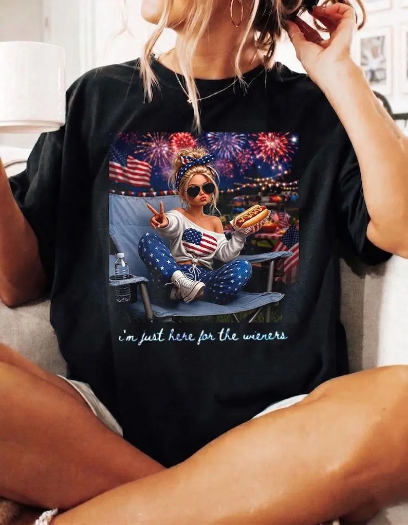 [Sale Up To 50%] 4th of July Meme Bundle Shirt, Funny Just Here for the Wieners USA Shirt, Patriotic Barbie Meme Tee, 250th Anniversary Shirt
