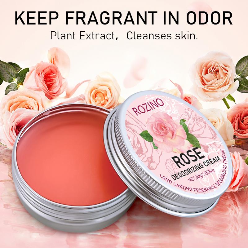 Rozino Natural Rose Deodorant 30g, Gentle Underarm Care, Smooth Cream Formula