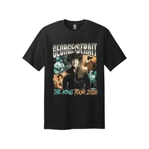 George Strait The King Tour 2026 T-Shirt – Country Music Concert Graphic Tee Vintage Style Fan Shirt USA Men Women Tops