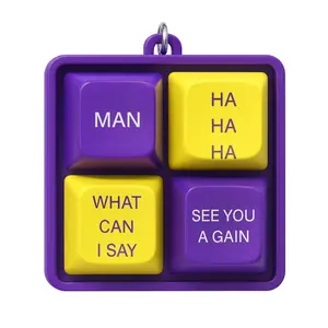 Funny Mamba Theme Keycap Keychain – 4-Key Sound Toy with Purple & Gold Design, Fun Gift and Collectible Accessory,Prank stress relief toys