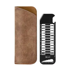 36-in-1 EDC Pocket Multitool - Portable Screwdriver Bit Set, Bottle Opener, Hex Wrench, Ruler, Hand Tools for Daily Use