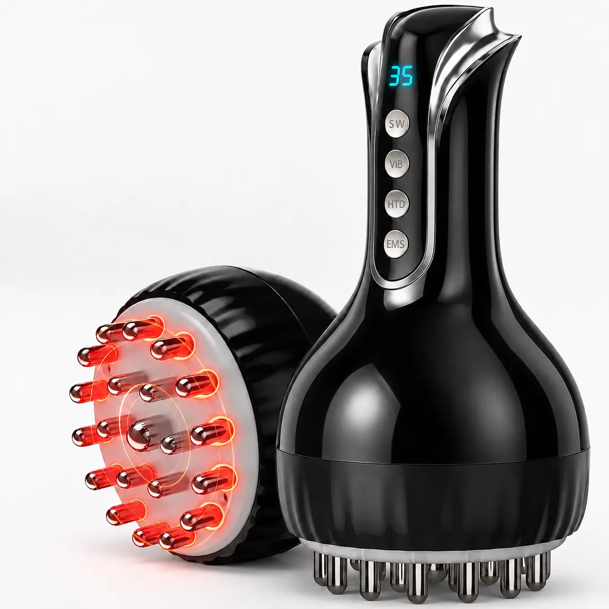 Office Lymphatic Drainage Massager, Relieve Fatigue and Soothe Muscles, Helps Reduce Stretch Marks & Cellulite, for Legs, Arms & Belly, Body Sculpting Machine with Microcurrent & Red-Light & Heat & Vibration