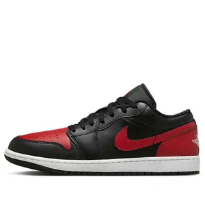 Nike Air Jordan 1 Low “Bred” Black Red White 553558-067 Men’s Sneakers
