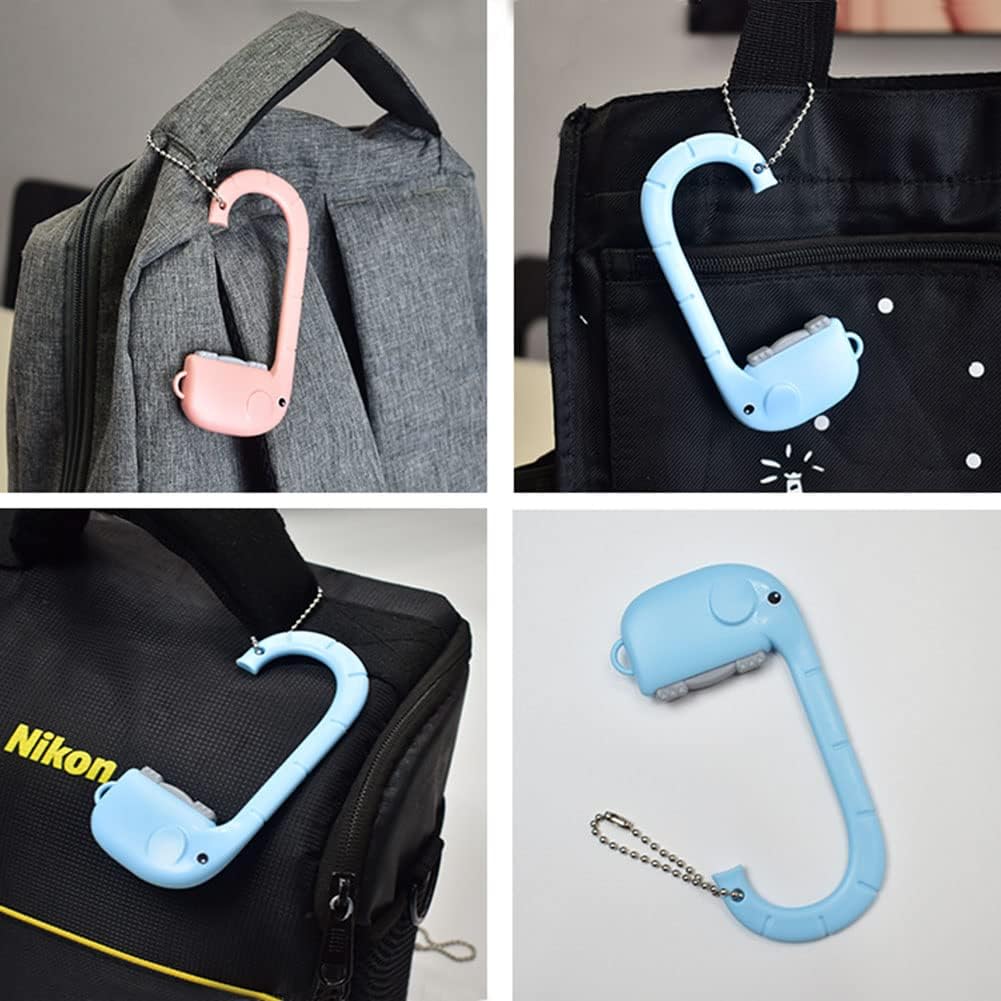 Desk Hook Purse for Table, Portable Shopping Bag Holder Hooks 3 PCS Cute Creative Elephant Shaped Under Shelf Used to Hang Handbags School Bags Backpack Decorate, White，blue，pink