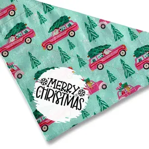 Christmas Dog Bandana - Over the Collar Style -  Christmas Tree Dog Bandana