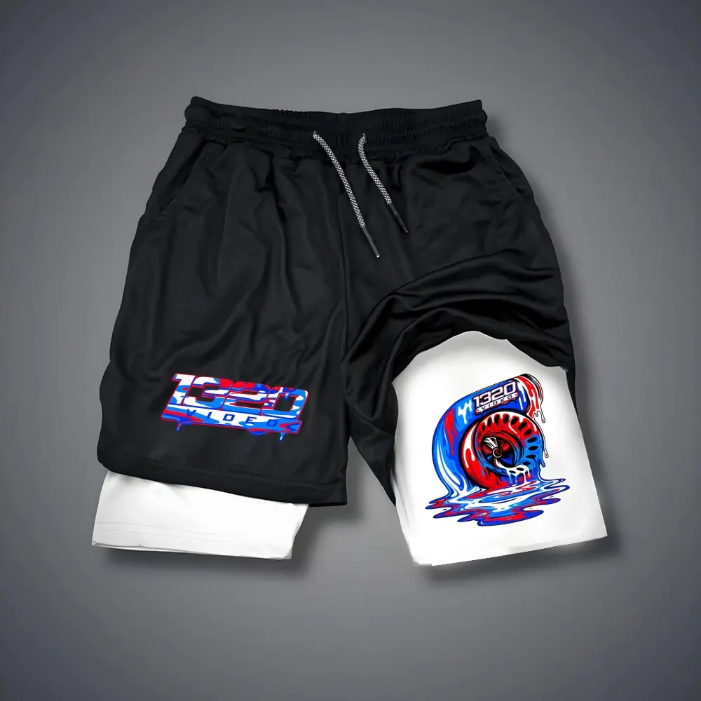 Double-Layer Sports Shorts Graphic Shorts Black Shorts Camo Shorts Streetwear Shorts Men Outfits Men Short Shorts Vacation Outfits Shorts