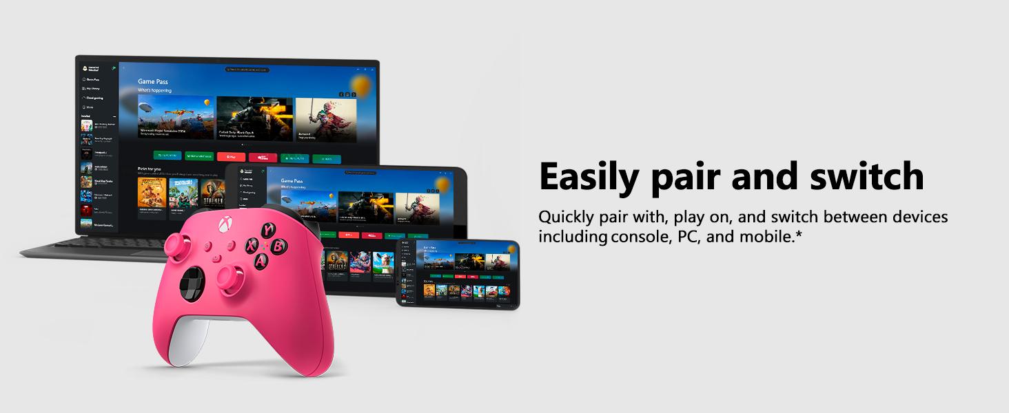 Xbox Wireless Controller - Deep Pink - Works with Xbox consoles • Windows PC • iOS & Android