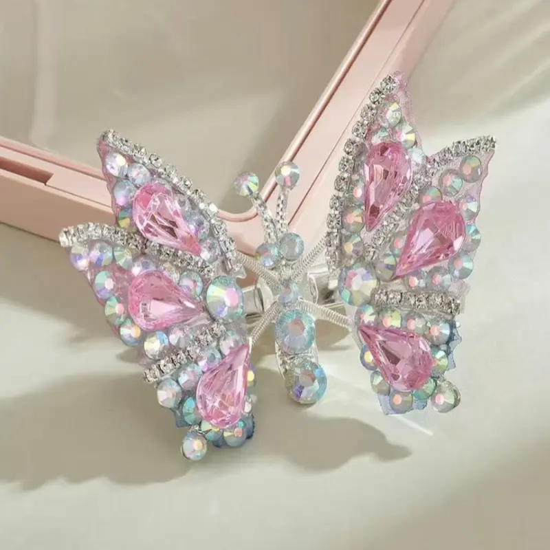 Handmade 3D Moving Butterfly Hair Clips with Gift Box Included, Perfect Christmas Spa Headband Accessory, High-Quality Grip Design, Unique Design, Super Cute Clips, Hair Decor