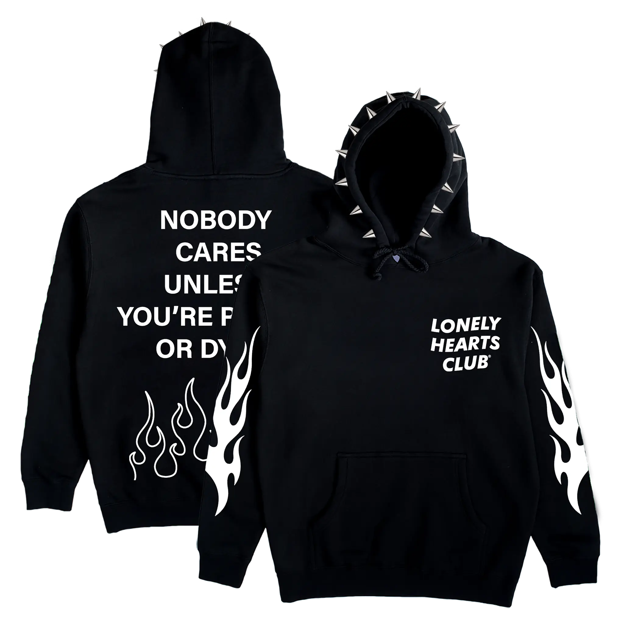 Nobody Cares Spiked Hoodie