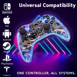 TurbX RGB Cross-platform Wireless Game Controller Gift Set with 6 Complimentary Gifts