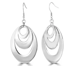 Steel by Design Graduated Multi-Oval Dangle Earrings