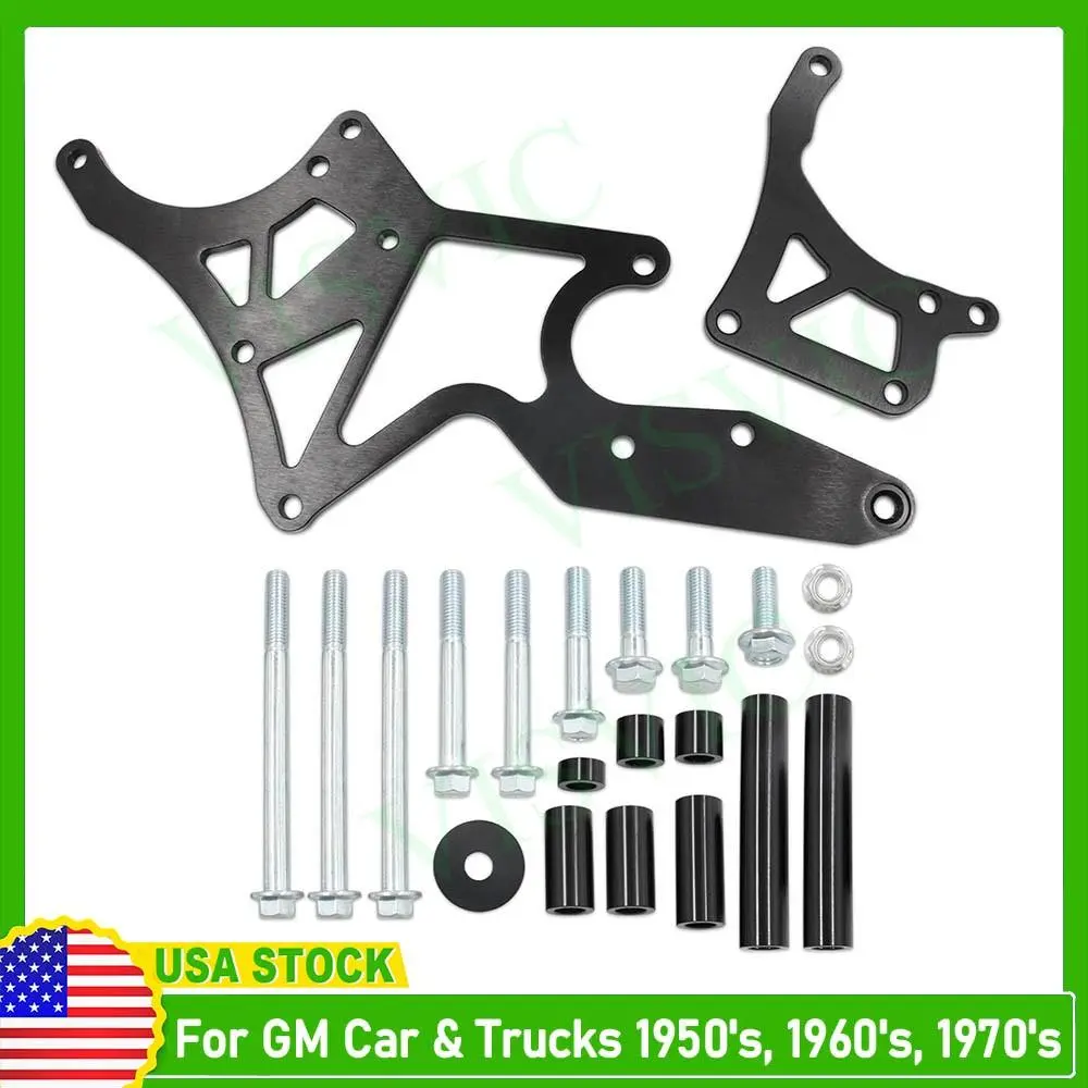 LS Series Aluminum Serpentine Bracket Kit for GM Cars - Compact, Clearance Gain, Factory Look, Alternator & Power Steering Pump Swap Conversion, Bolt-Included