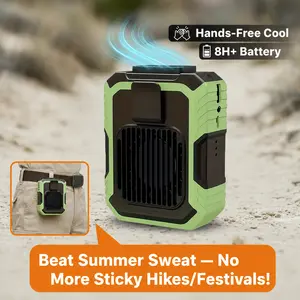 Summervibes 2026 Portable Waist Clip Fan - 4000mAh Rechargeable Personal Device with LED Light, 3-Speed 13000RPM Strong Airflow, Hands-Free Belt Design, USB Mobile Accessory for Camping, Outdoor Work, Dad Gift, Portable Fans