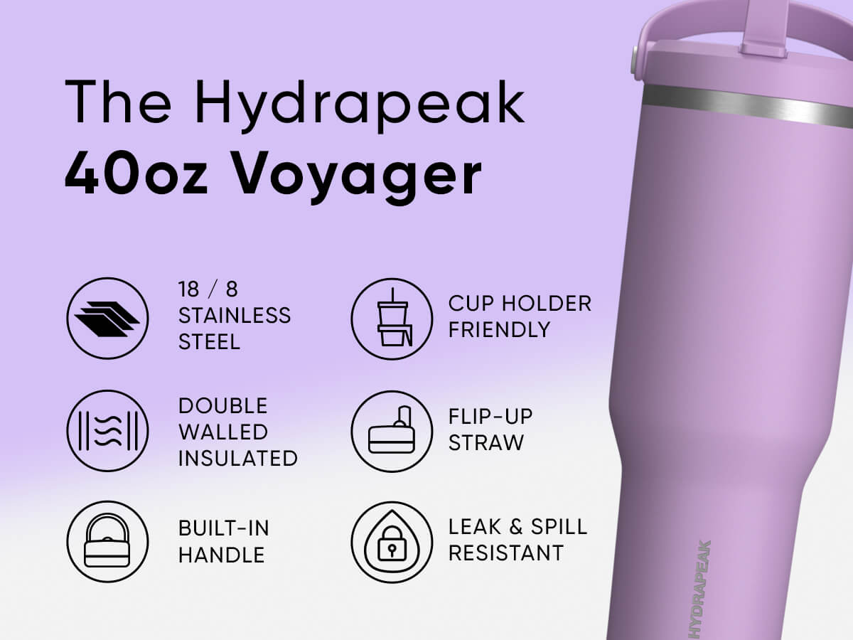 Nomad 40 oz Tumbler with Handle and Sip Lid, Leakproof Tumbler, Tumbler Lid Straw, Double Insulated Tumblers Stainless Steel