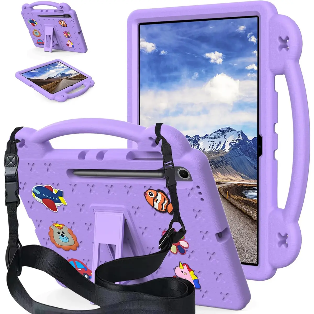 EVA Casing Protective Tablet Cover for Samsung Galaxy Tab S10 Lite 2025 10.9in - Durable, Kids-Friendly, Lightweight, Shockproof, with Foldable Stand Handle, Shoulder Strap & Tablet Accessories