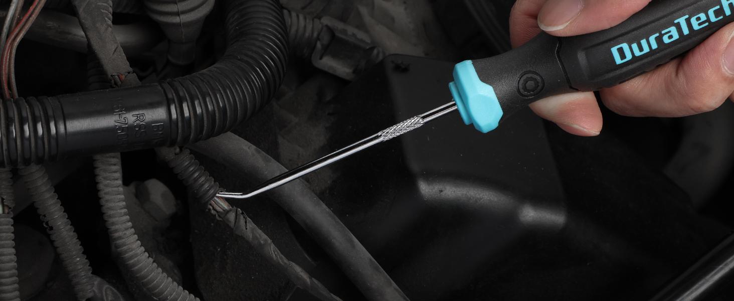 DURATECH  Hook and Pick Set, Offset, Straight, 90°Pick and Hook, Used for Auto and Electronics Maintenance Tools, with Storage Tray