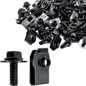 Automobile bolts and U-shaped gasket clips, engine water baffle fixing rivets, bumper front wing anti-collision clips, fender fastening buckles, and metal U-shaped gaskets are suitable for automobiles and motorcycles, motorcycle accessories, heavy fixture