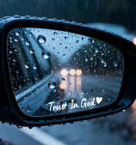 8PCS Trust in God Rearview Mirror Decals, Automotive Vinyl Rear View Mirror Decorative Stickers, Waterproof Trust in God Stickers for Car Truck Laptop, Car Accessories (Black)
