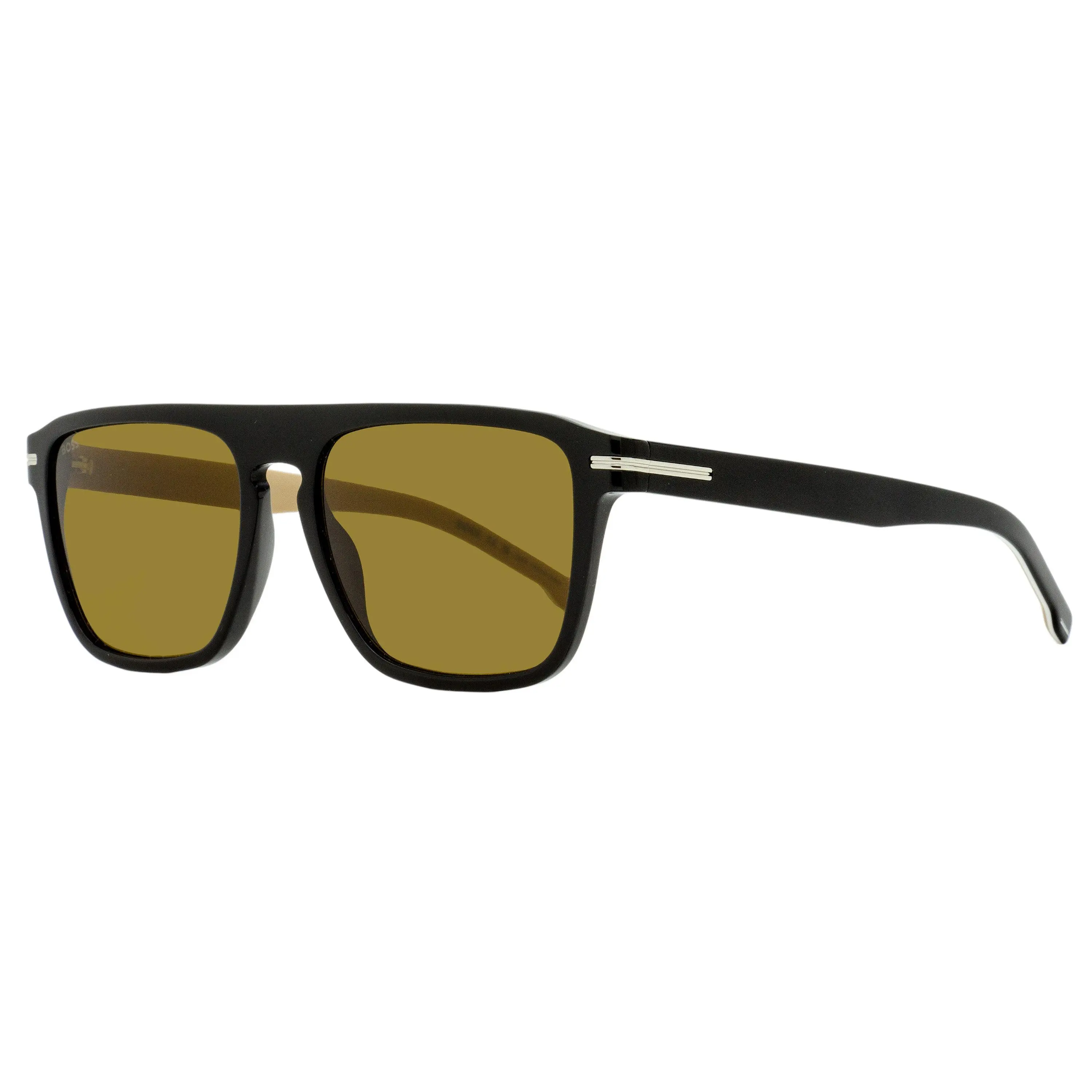 Boss Flat Top Rectangular Sunglasses B1599/S 80770, Black-Biege, 56mm, Clean Lines, Eco Acetate, Flat Brow Line, Keyhole Bridge, Acetate Frame, Classic Rectangular Shape, Effortless Style, Everyday Versatility, Male