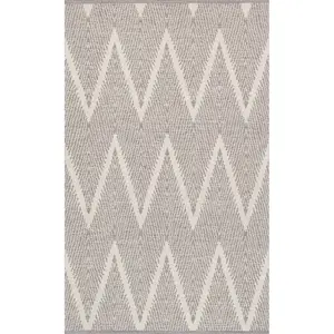 Simplicity Light Grey and Ivory Handwoven with Cotton Area Rug