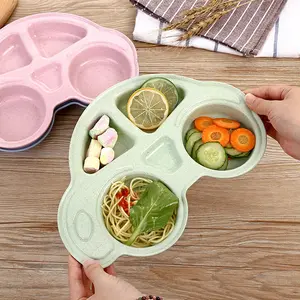 Divided plate for children and adults, ceramic tableware for weight loss and postpartum care, high aesthetic breakfast plate with compartments