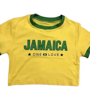 Woman Jamaica One Love Print Crop Top Shirt