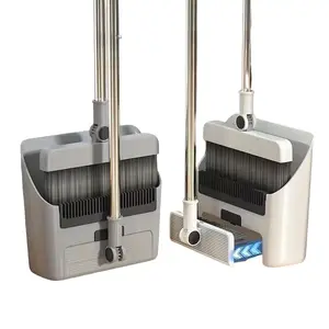 Foldable Broom and Dustpan Set,Folding Broom and Set, Collapsible Broom with Dustpan Combo, Long Handle  Bucket Kitchen Adjustable Soft