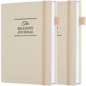 Reading Journal,Book Journal Reading Log,75 Books-A5 Size-（Beige*2)