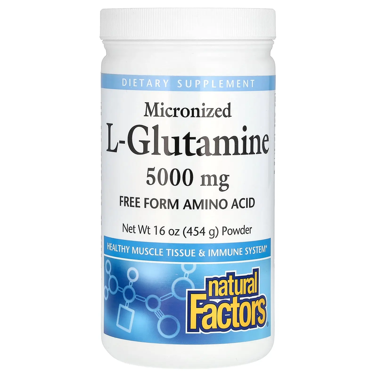 Natural Factors Micronized L-Glutamine Powder, 16 oz (454 g) Natural Factors Micronized L-Glutamine Powder, 16 oz (454 g)
