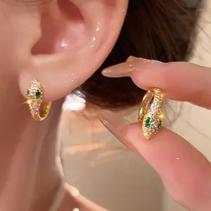 Sparkly Trending Snake Style Sparkling Crystal Earrings for Women Chic Statement Earrings Unique Gift Idea