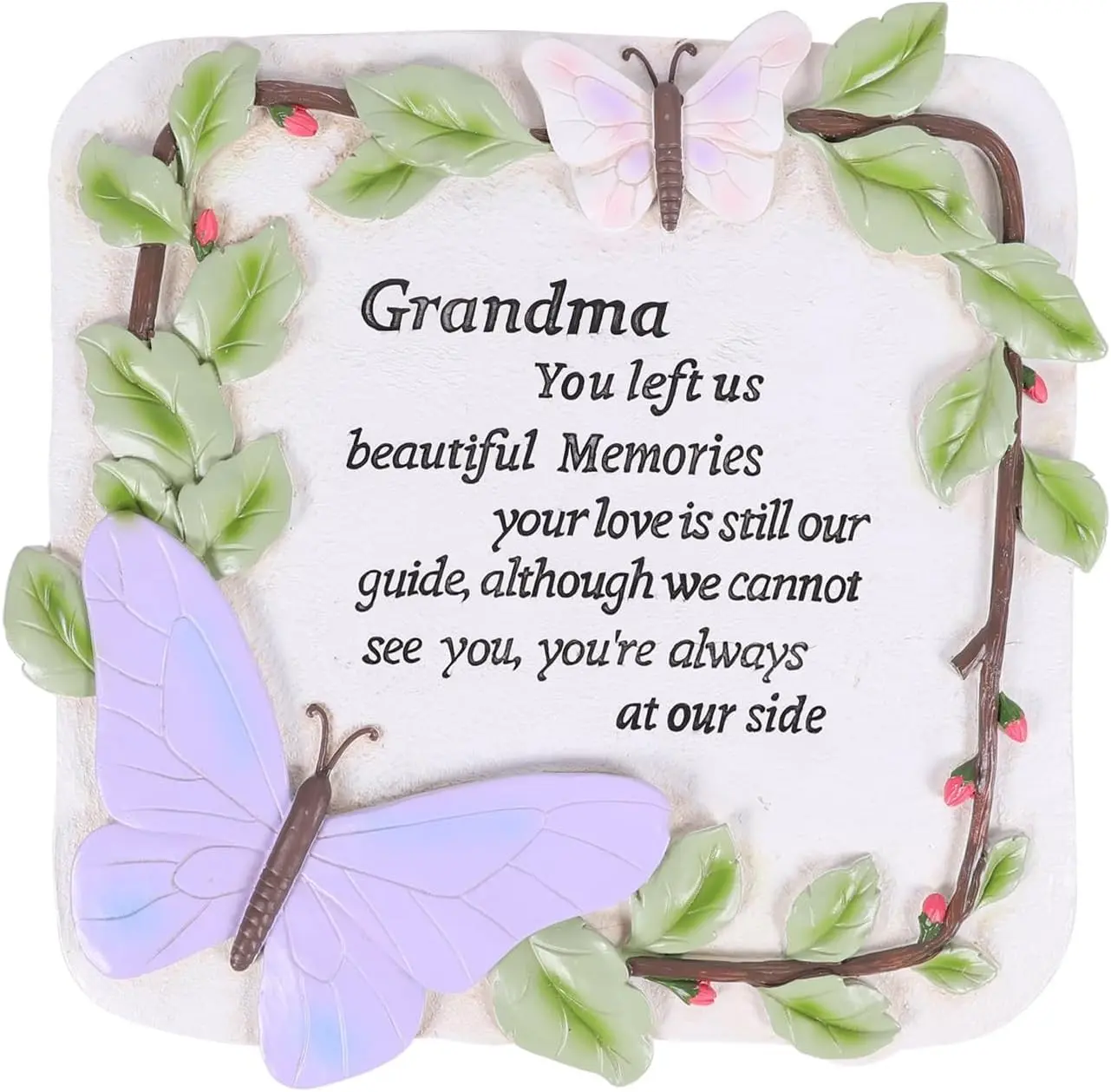 10 Inch Resin Memorial Garden Stone, Outdoor Decor, Sympathy Garden Marker, Sympathy Gift for Loss of Mom, Remembrance of Beloved Mather (Grandma)