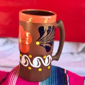 Mug Engove Michelero Orange 1 Liter 1/2 with Unique Floral Design and Orange Lid Drinkware Beverage