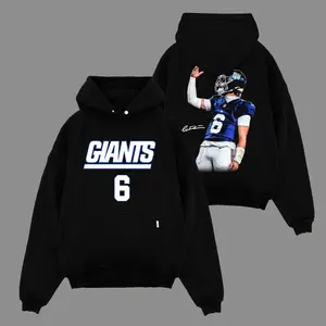 Jaxson Dart 6 Celly For Giants Nation Outfit Cotton Hoodie T-Shirt (Made In US), Jaxson Six Fans Outfit, Big Blue Game Day Outfits, Gift For Football Fans, Football Graphic Tee
